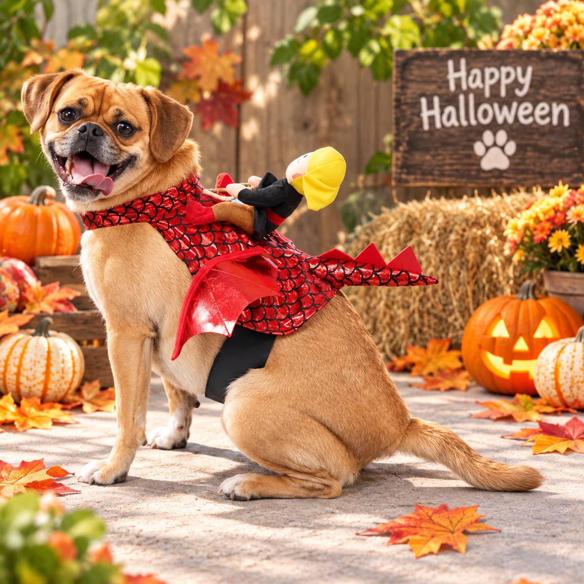 Halloween Dragon Rider Dog Costume