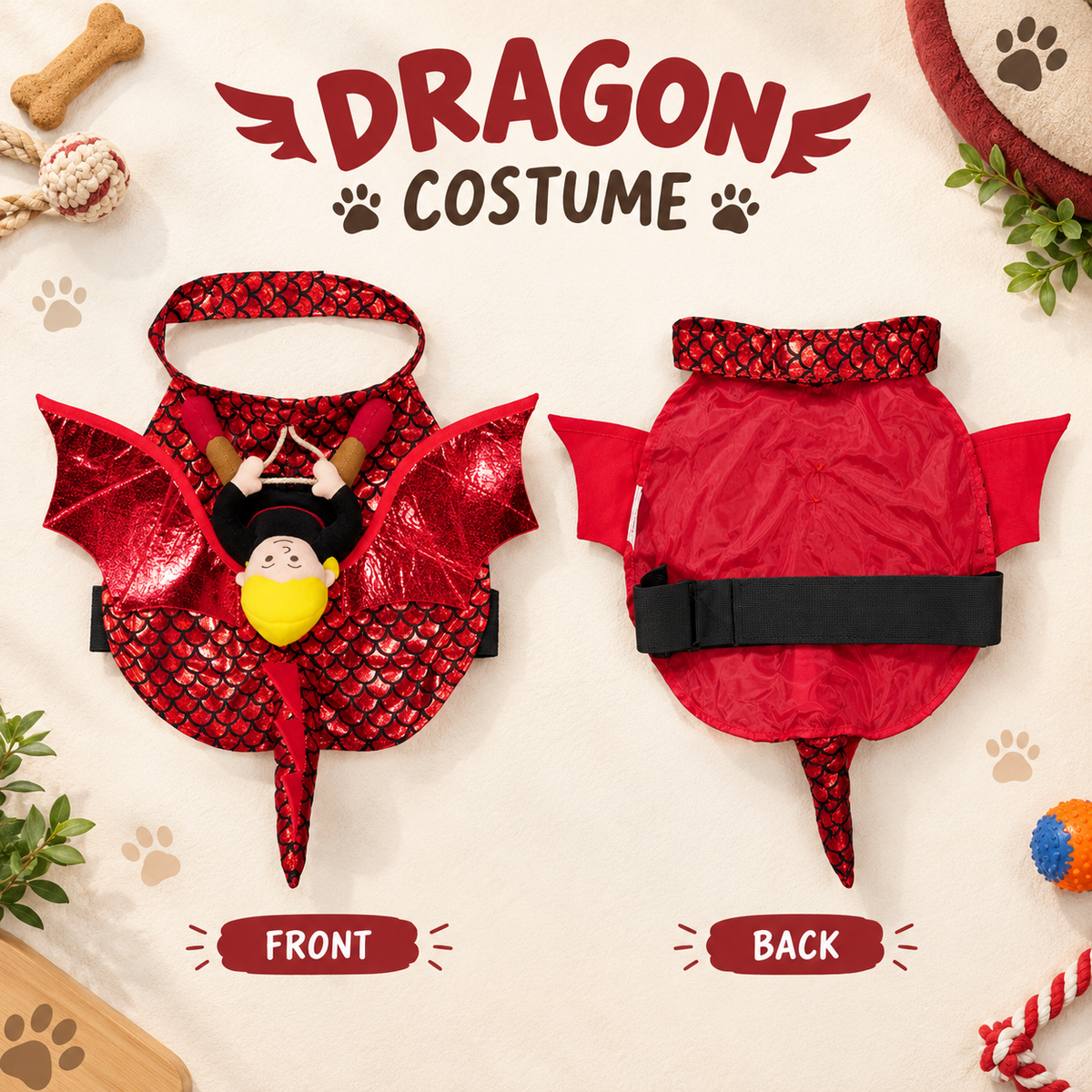 Halloween Dragon Rider Dog Costume